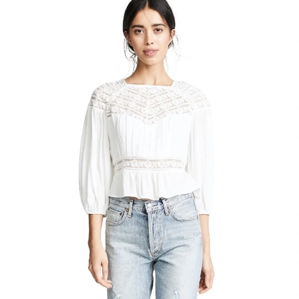 NWT Sweet Mornings Top FREE PEOPLE / IVORY